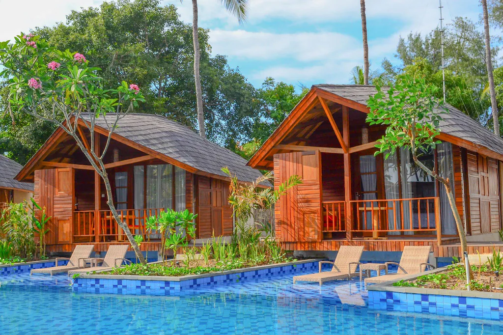 Recommendations for places to stay in Gili Air Lombok 1 bedroom lagoon view outdoor